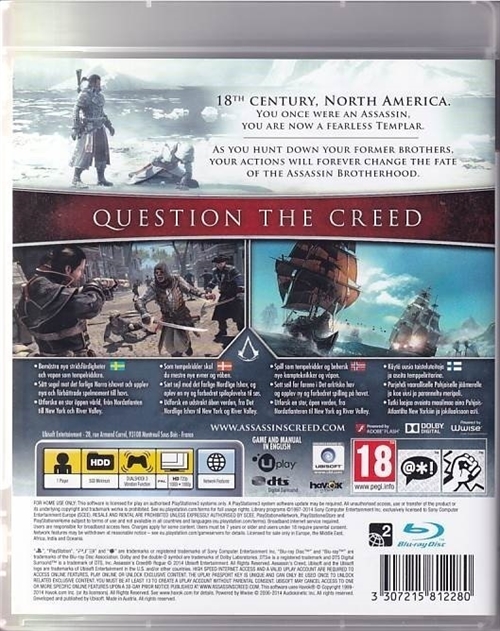 Assassins Creed - Rogue  - PS3 (B Grade) (Genbrug)